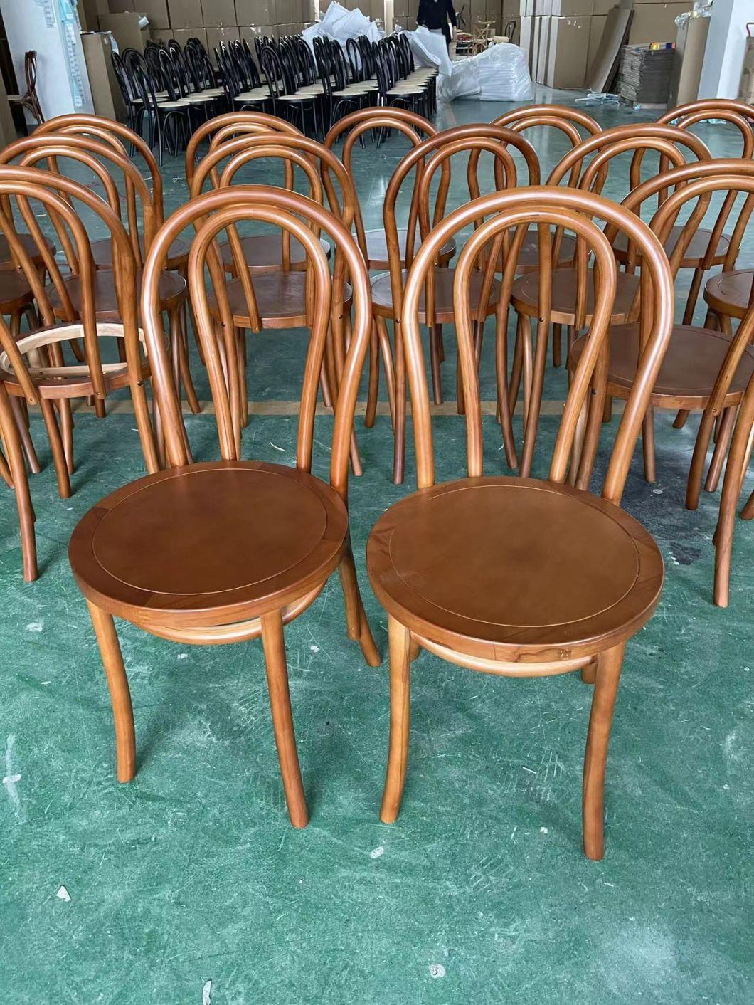 Factory Price Wholesale Stackable Wooden Bentwood Thonet Chair Solid Beech Wood Stackable Dining Chair for Events/Wedding/Restaurant/Outdoor/Garden/Party