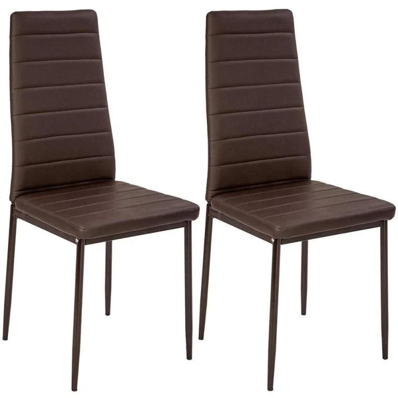 High Quality Home Furniture Modern Design China Factory Dining Room PVC Seat Dining Chairs