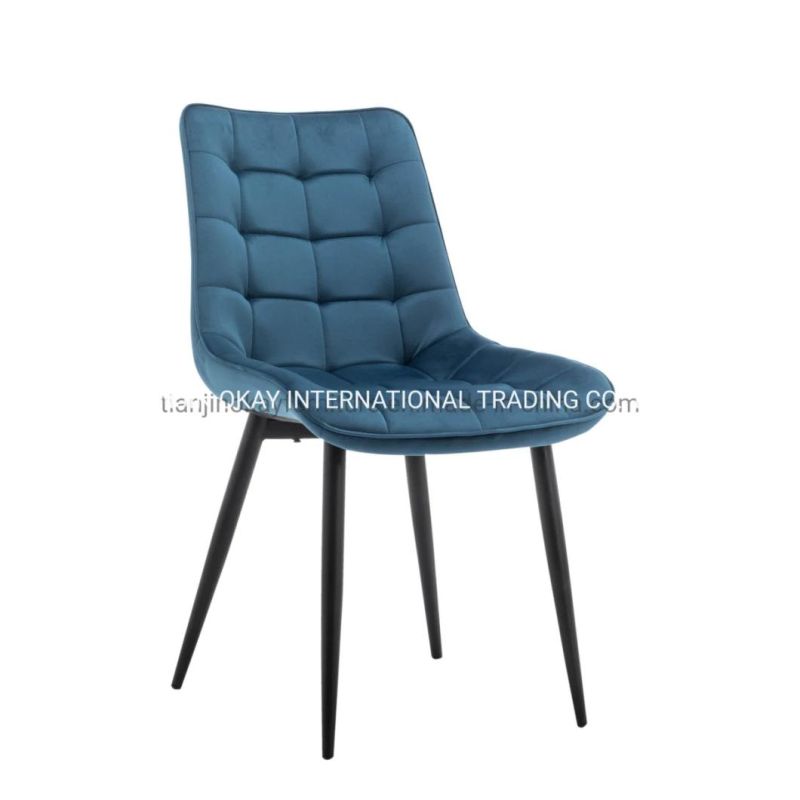 Hot Sale Basic Velvet High Back Painting Leg Dining Chair for Dining Room