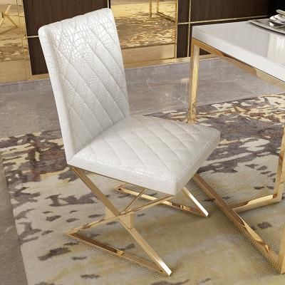 Wholesale Luxury Nordic Cheap Indoor Leather Gold Dining Chair for Dining Room Home Furniture Room Restaurant