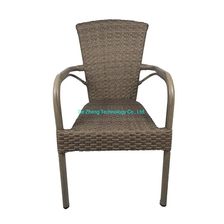 Outdoor Rattan Garden Furniture Strong Heavy Duty Stackable Aluminum Wicker Dining Furniture