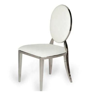 Metal Frame Fabric Antique Furniture White Round Back Dining Chair