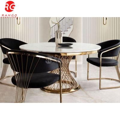 Luxury Marble Top Dining Room Set Dining Table Set Dining Table with 4 Chairs