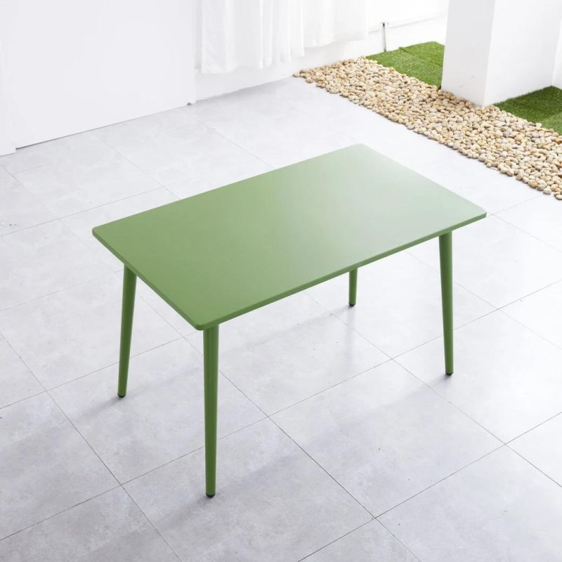 Wholesale 120X70X73mm Green modern Dining Room Furniture Metal Long Table