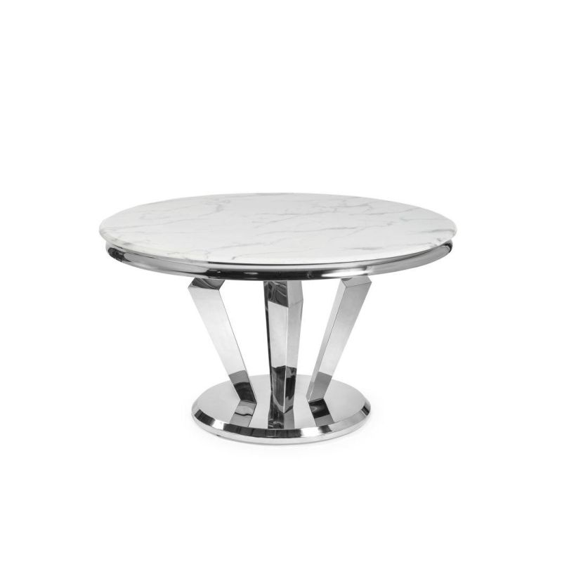 Home Furniture Wholesale Italian Luxury Design Dining Room Rectangular/Round Stainless Steel Leg 4~6 Seater Villa Luxury Dining Table for Hotel Room Restaurant