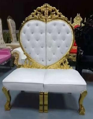 Gold Royal Sofa Chairs for Wedding Event Bride and Groom