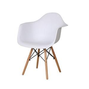 Modern PP Armrest Wooden Legs Living Room Dining Room Chair