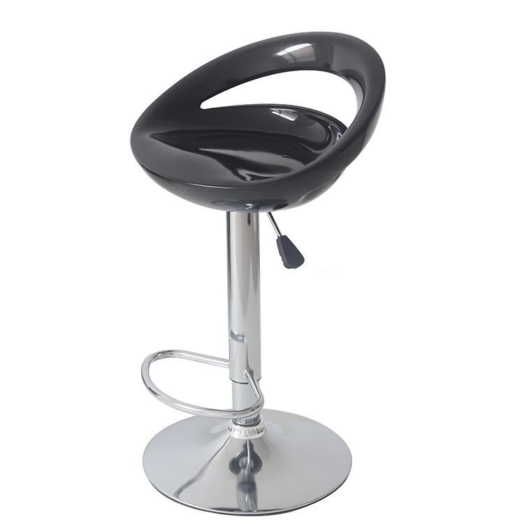 Adjustable Swivel Modern Kitchen Counter Top ABS Seat Metal Stool Simple Plastic Bar Stool