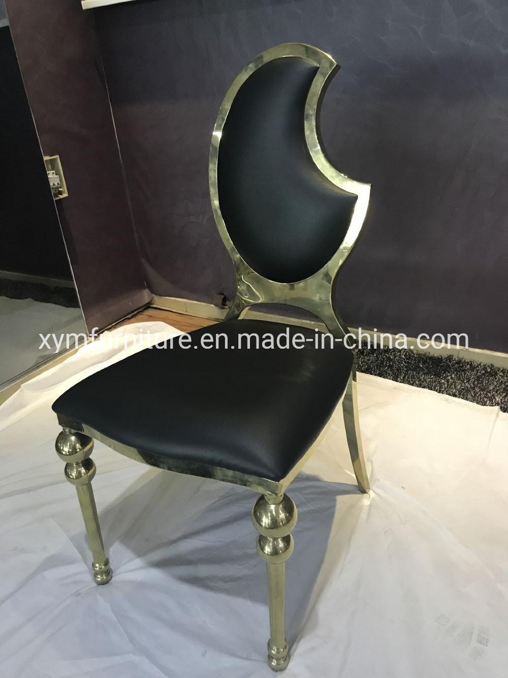 Moon Shape Gold Frame Stainless Steel Furniture Hotel Dining Chair