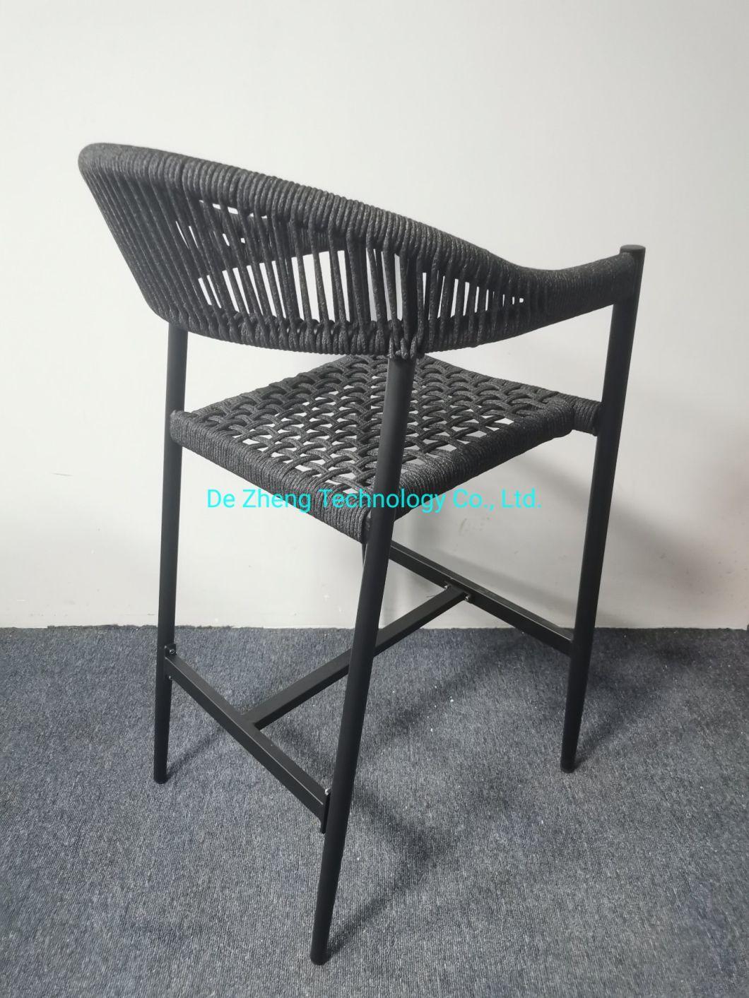 New Arrival Garden Chair Set Hotsale Metal Rope Chair Outdoor Aluminum Rust Proof Rope Bar Chair