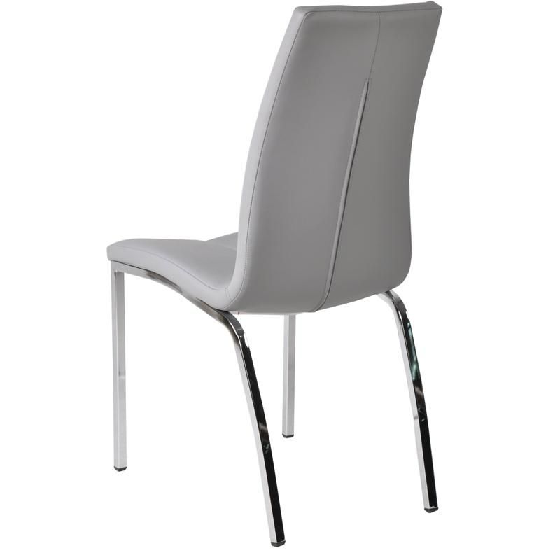 Wholesale Luxury Modern Fabric Upholstered Seat PU Dining Chairs with Metal Legs Lounge Home Dining Room Furniture