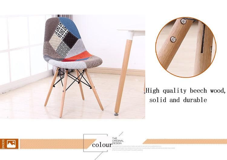 Medieval Retro Design Modern Ergonomic Four Leg Metal Frame Fabric High Back Dining Room Furniture Dining Chair