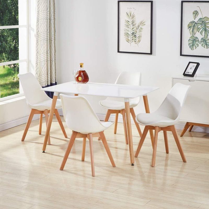 Latest Style Hotel Furniture Cheap White Wooden MDF Dining Table for Dining Room Furniture