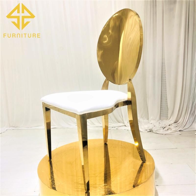 New Design Hotel Furniture Gold Event Dining Stainless Steel Chair