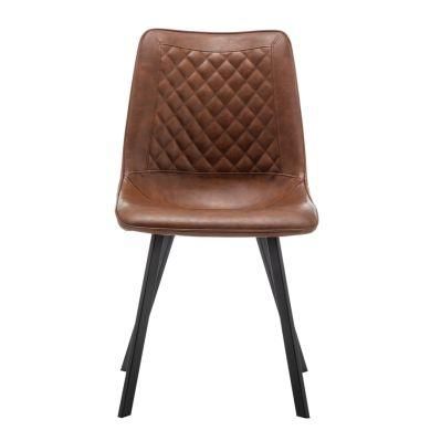 Modern Fashion Leather Metal Dining Chairs