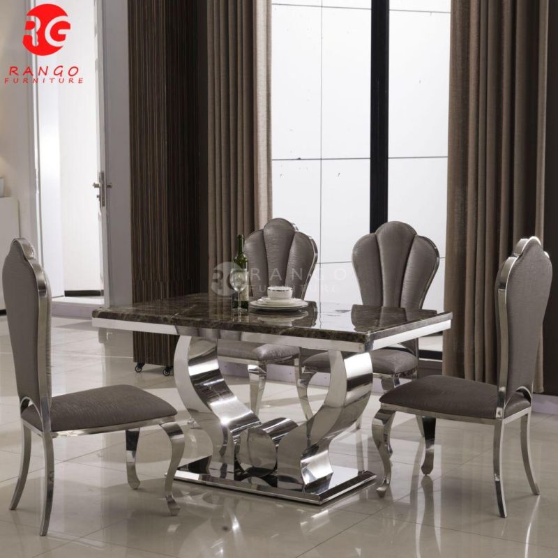 Gold 10 Seater Marble Dining Table Dinette Sets Dining Table and 10 Chairs