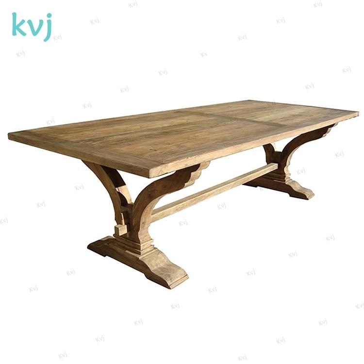 Kvj-7232 Big Rustic Vintage Reclaimed Elm Dining Table