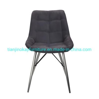 Fashionable PU Leather Chrome Dining Chairs with Chromed Legs