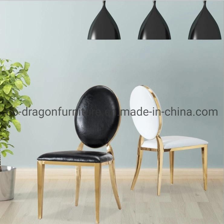 High Quality Home Furniture Leather Luxury Stainless Steel Dining Chair