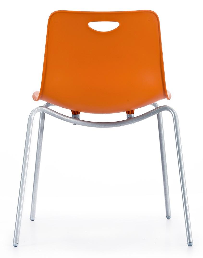 Popular Plastic Seat and Back Steel Leg Dining Chair