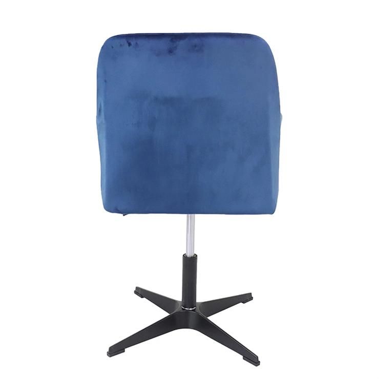 Modern Deluxe Velvet Adjustable Height Swivel Back Armrest Bar Chair