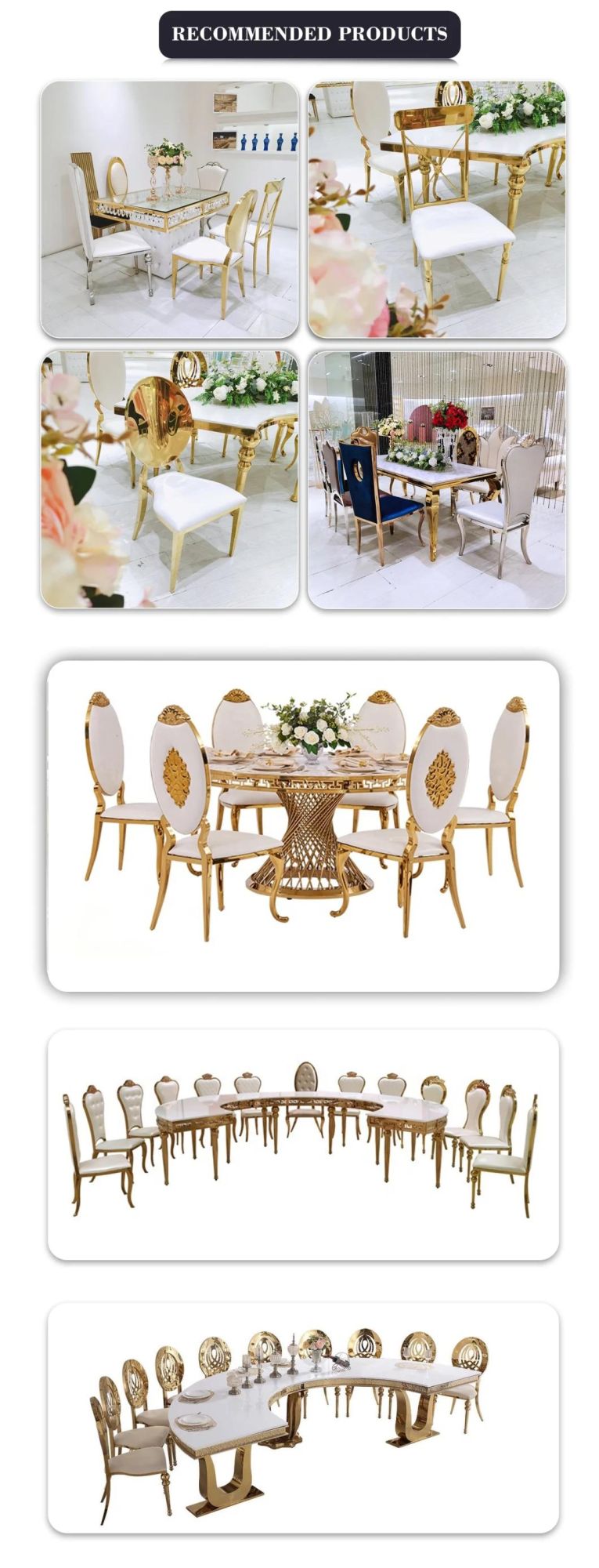 Foshan China Modern Luxury Event Furniture Stainless Steel Wholesale Wedding Chairs for Dining