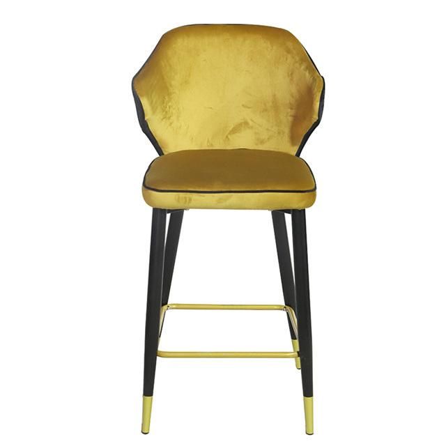 Modern Design Deluxe Velvet Gold Bar Chair Superior