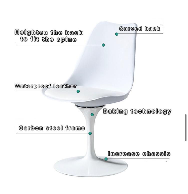 PP Plastic Seat Metal Base Tulip Restaurant Hotel Dining Chair