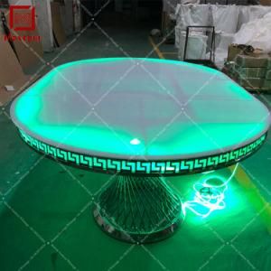 Foshan Factory Round Glass Top Dining Restaurant Wedding Table