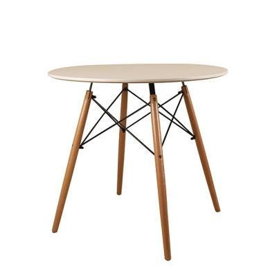 Hot Sale Dining Room Furniture Modern Cheap Black Round MDF Wooden Dining Table with Beech Leg