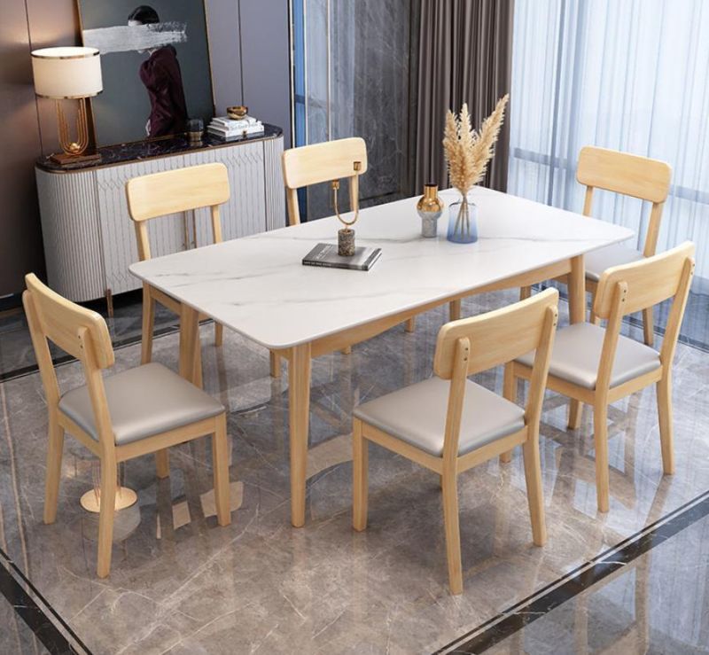 Bespoke Modern Design Solid Wood Table Chair Furniture Set for Dining Room Hotel Restaurant Cafe Coffee Shop Round Back Vintage Upholstered Dining Chair