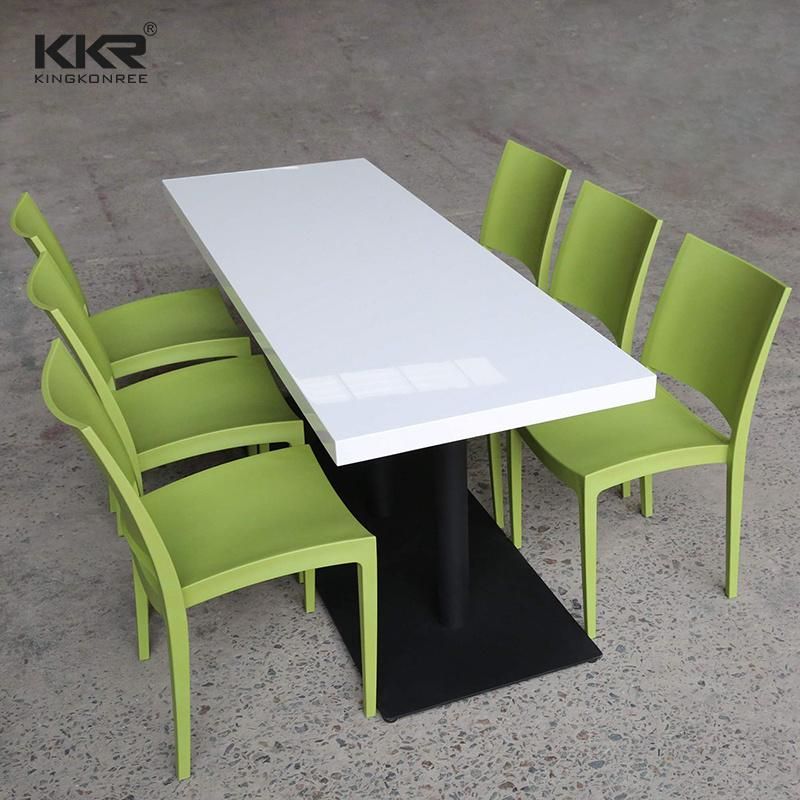 Factory Marble Look Table Customized Size Round/Square Stone Top Restaurant Dining Table