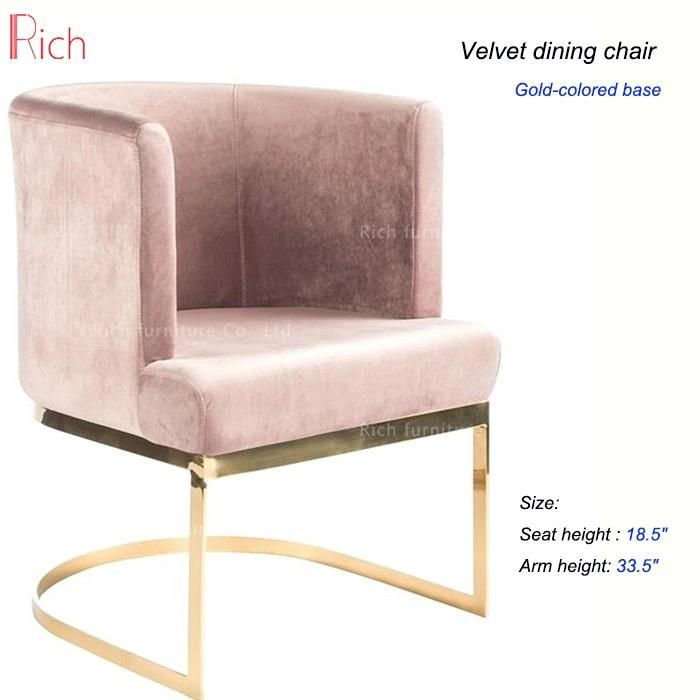 Modern Velvet Fabric Lounge Home Living Sitting Room Furniture Leisure Chair Dining Chaise Chair Dining Chair