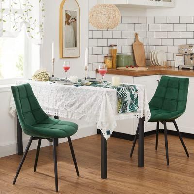 Modern Kitchen Chairs Upholstered Chairs with Metal Legs Velvet Surface Lounge Chair with Green Chair