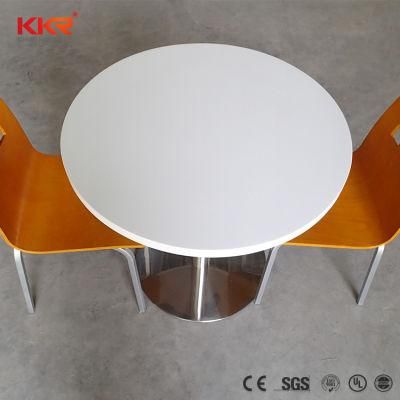 Outdoor Artificial Stone Acrylic Solid Surface White Table Top