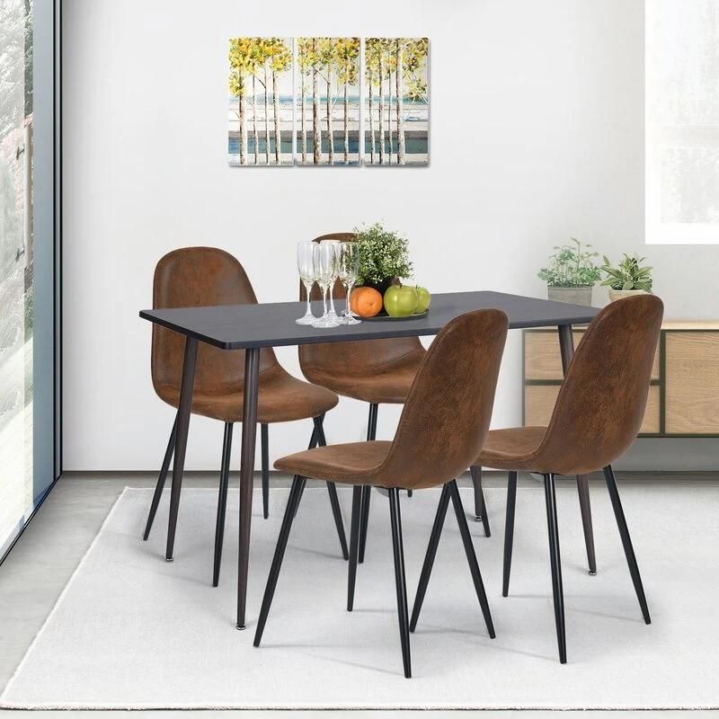 Modern Classic Shell Shape Metal Leg Vintage Seat Dining Chair Furniture