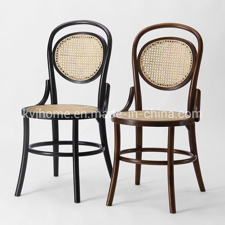 Kvj-6048 Solid Wood Beech Cane Webbing Rattan Thonet Dining Chair