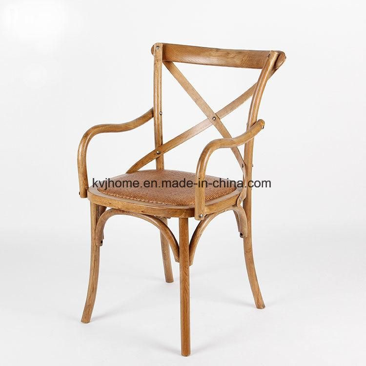 French Provincial Washshite X Back Chair with Arm (RCH-4002)