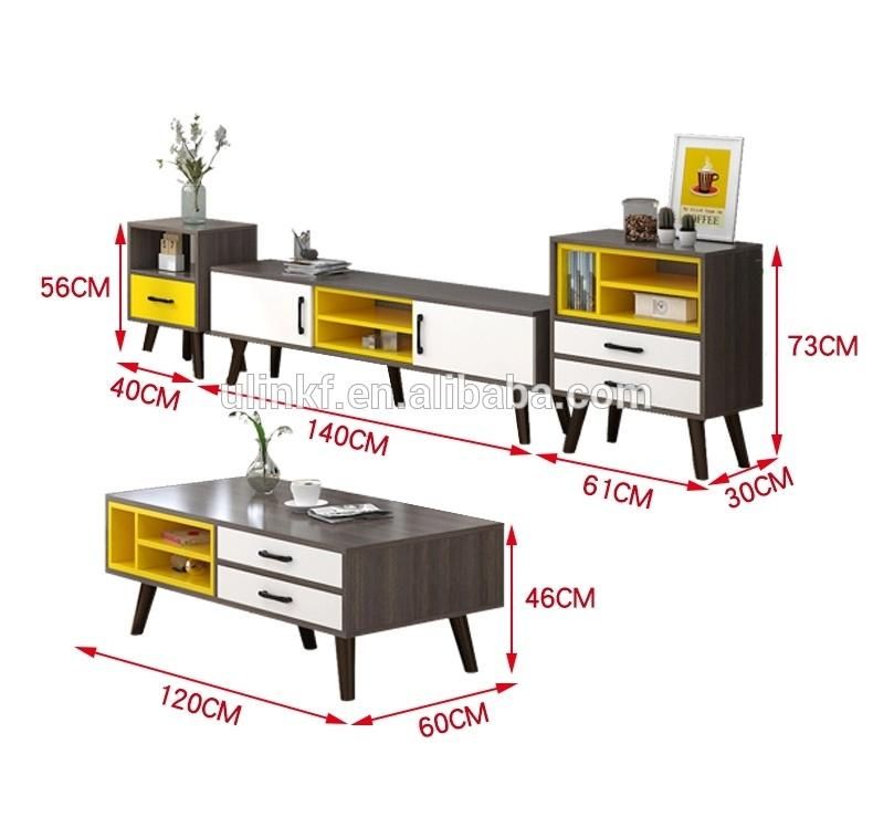 New Living Room Combination Set Small Apartment Home TV Cabinet Tea Table