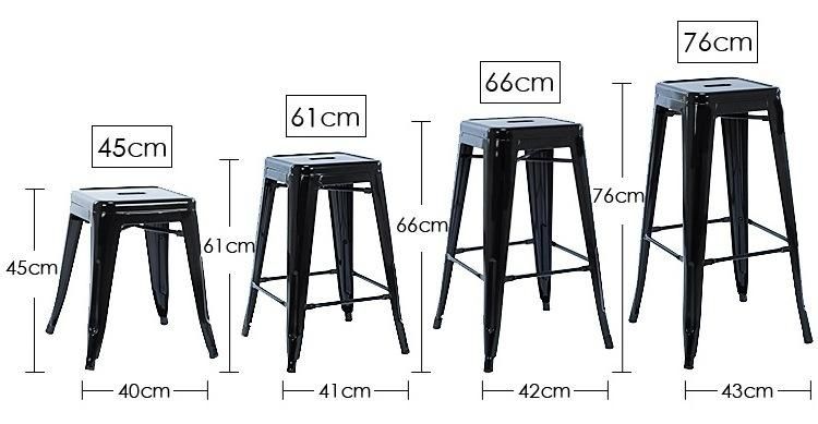 Tolixs Bar Stool 76cm Tolixs Style Steel Bar Stools Black