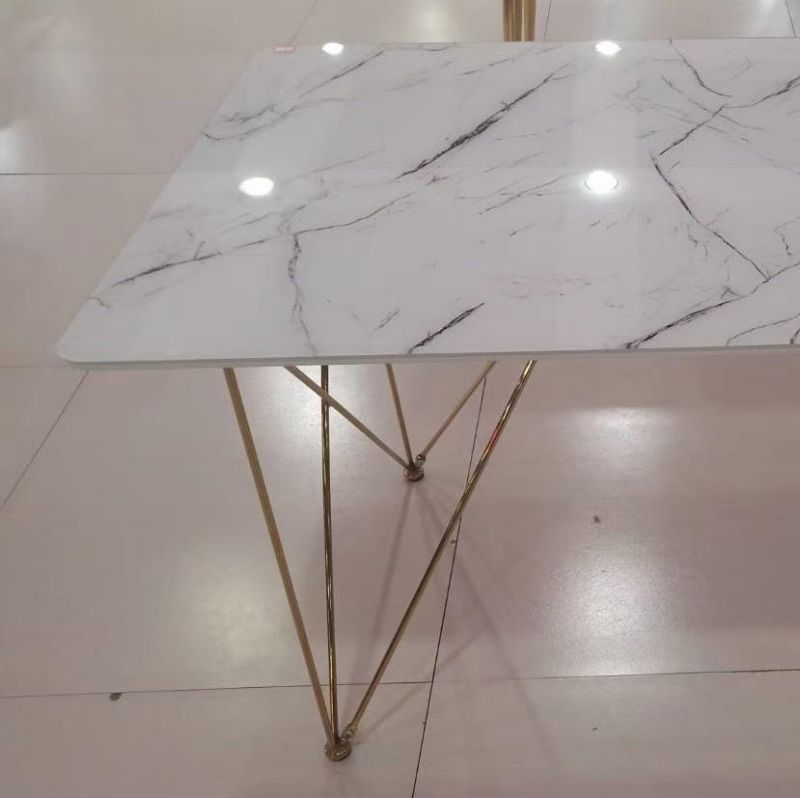 Modern Restaurant Luxury Glass Square Dining Table