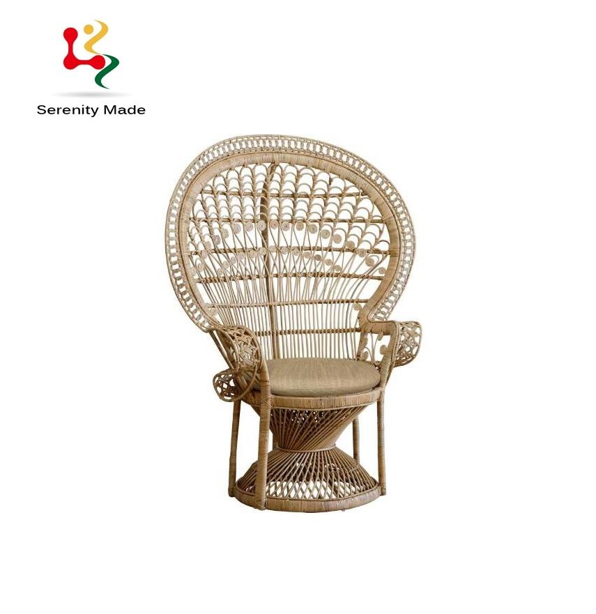 Modern Event Hire Peacock Rattan Dining Chairs Wood Chairs