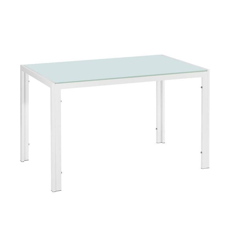 Solid Glass Furniture Metal Legs Dining Table