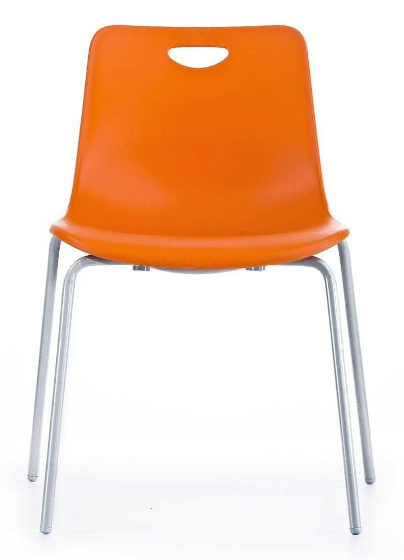 Popular Plastic Seat and Back Steel Leg Dining Chair