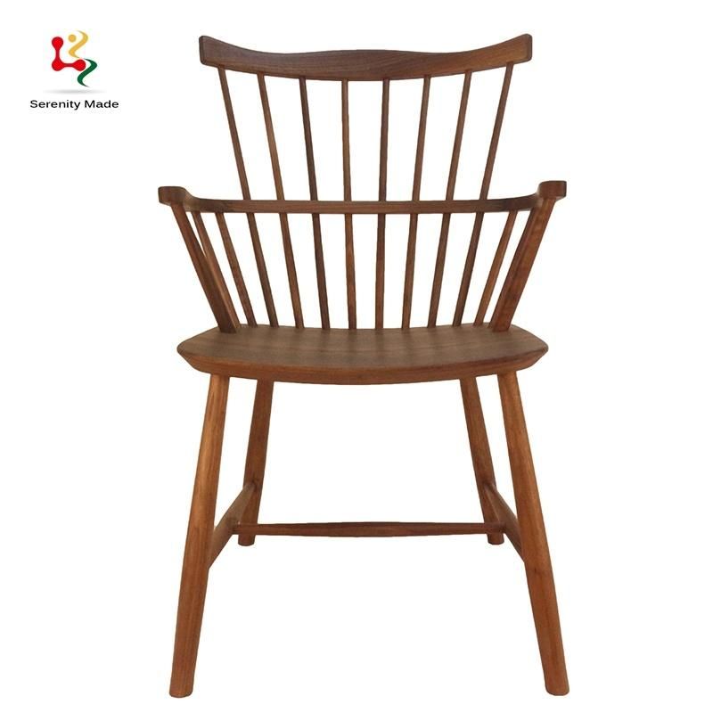 Modern Hotel Leisure Furniture Wooden Dining Chair with Armrest