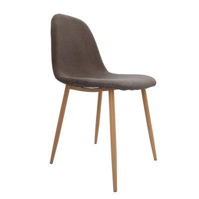 Factory Direct Home Furniture Iron Tube Legs Fabric Dining Chair