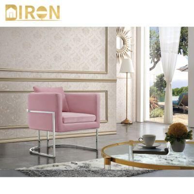 2021 Hot Sale Home Furniture Fabric Dining Chair with Stainless Steel in Chrome Color