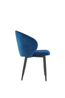 Luxurious Poland Popular Design Velvet and Metal Legs Dining Chair at Low Price for Home Using