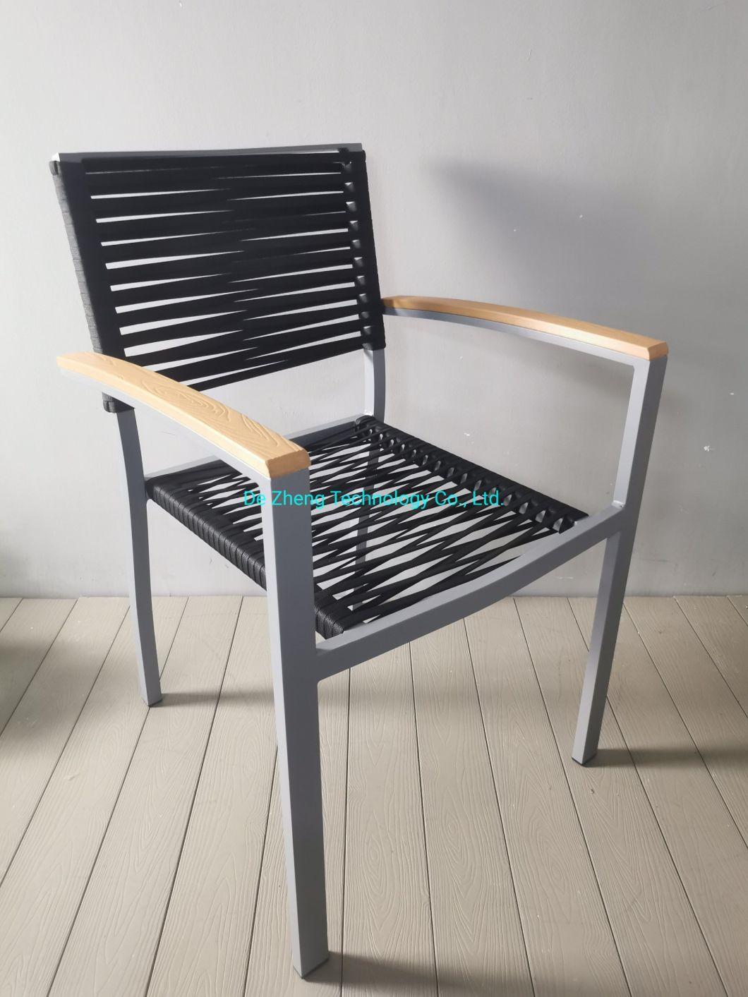 All Weather Outdoor Chair with Aluminium Frame for Seaside Hotel Garden Rattan Dining Chair