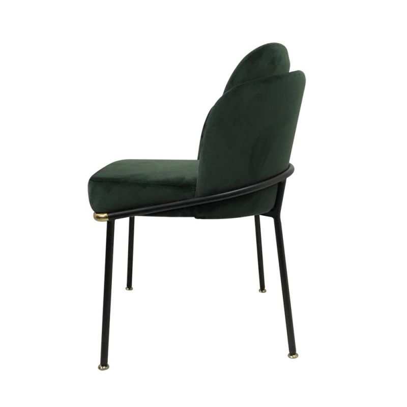 Nordic Style Velvet Upholstered Seat Hotel Bar Restaurant Dining Chair